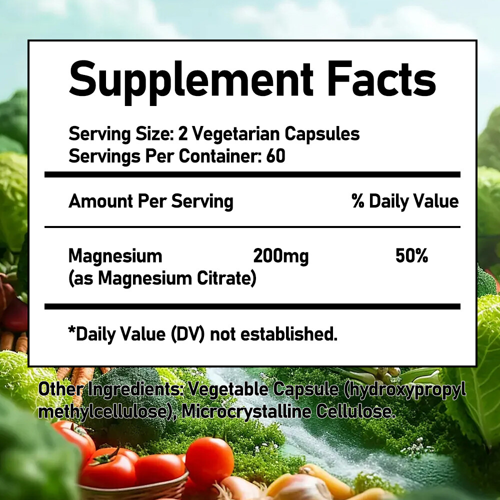Gélules De Citrate De Magnésium 833 Mg - Sans Gluten, Vegan, 30/60/120 Gélules - Marque Fearathe, Date Péremption 03/2027