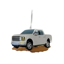 White Pick Up Truck Personalized Christmas Ornament
