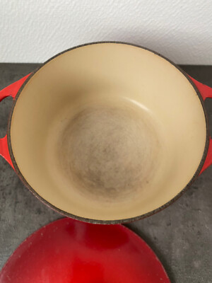 Cocotte En Fonte Cousances Rouge – 20 Cm – Fabriquée En France – Ancienne