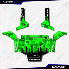 Green Savage Camo Graphics kit fits Polaris Rzr170 RZR 170 2010-2021