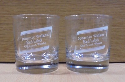 JOHNNIE WALKER SCOTCH WHISKY ADVERTISIGN SET OF TWO GLASSES