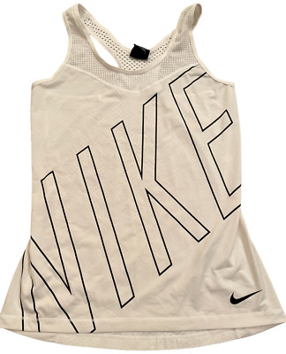 NIKE Pro HyperCOOL Active White EXPLODE Racerback Tank Top womens Medium 803423