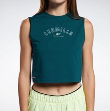 Reebok Women's Green Lm Bc Vector Crop Top RRP £20