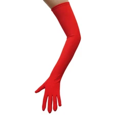 Long Opera Length Red Costume Gloves ~HALLOWEEN WEDDING PROM DANCE EVENING PARTY