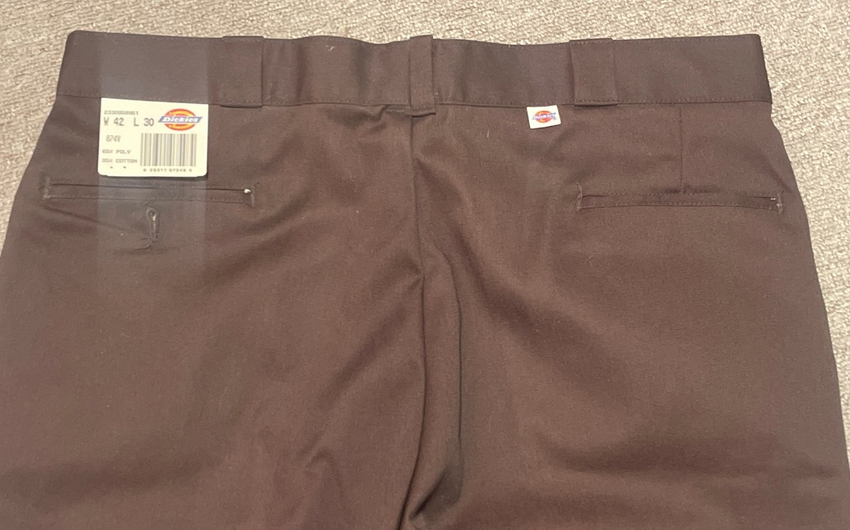 Vintage 80s Mens 42x32 Dickies 874 Brown Work Pants USA Made Vintage 80s Mens 42x32 Dickies 874 Brown Work Pants USA Made