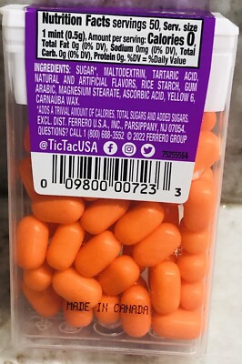 Ship N 24 Hours. New-Tic Tac Orange Artificially Flavored Mints