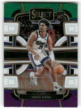 2023-24 Panini Select #83 Colby Jones Green White Purple Prizms Sacramento Kings
