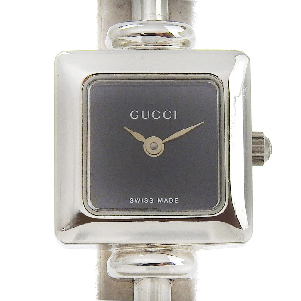Montres GUCCI 1900L cadran noir acier inoxydable quartz affichage analogique femme