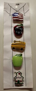 Vintage Button Covers "Back to School"