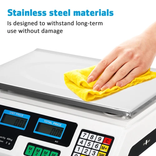 40kg/5g Preiswaage Digital Waage Küchenwaage Obstwaage Gemüsewaage LCD-Anzeige - Bild 7 von 13