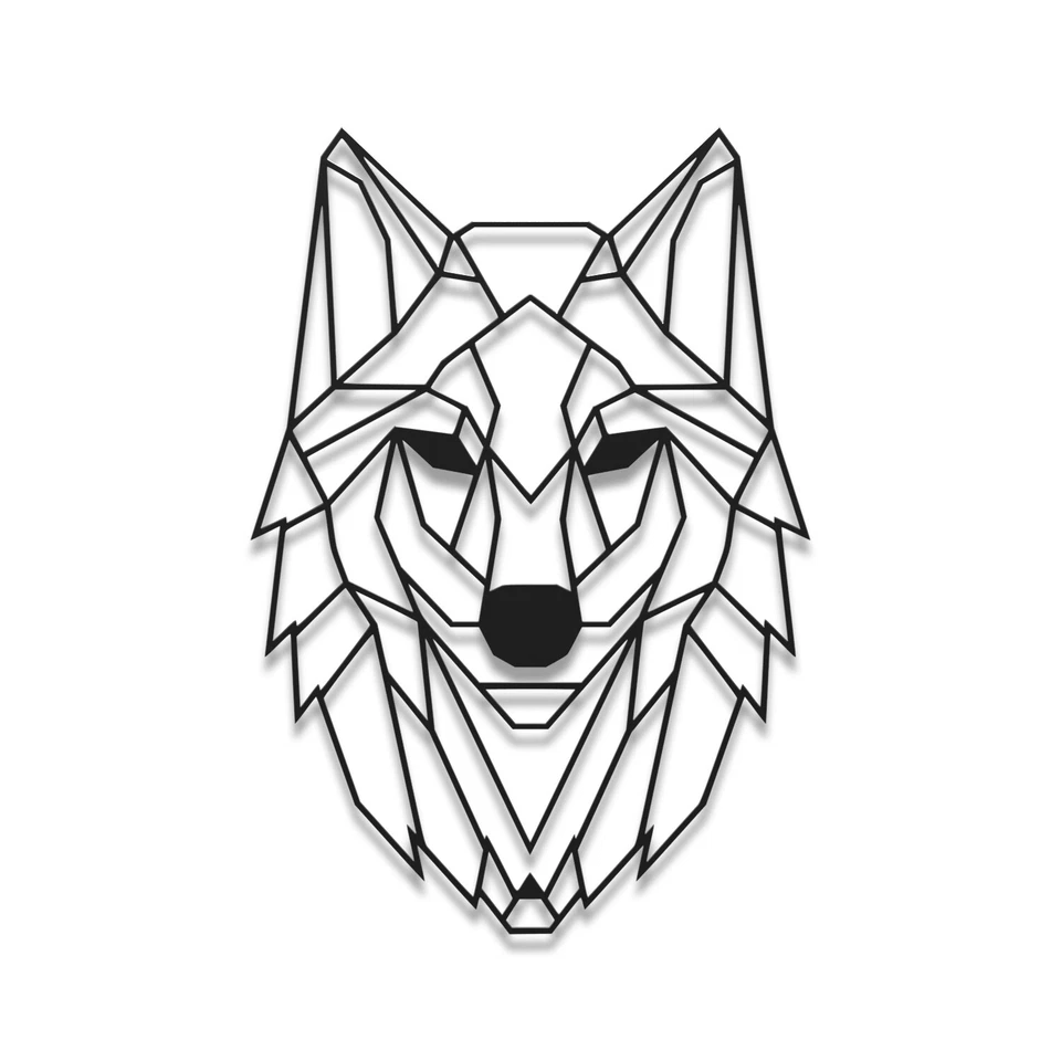 Wanddeko Metall Wandbild Metallbild Geometrische Wandkunst 3D Wolf 40 x 58 cm - Bild 1 von 1