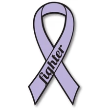 Lavender All Cancer Fighter Ribbon Car Magnet Decal Heavy Duty 3.5" x 7"
