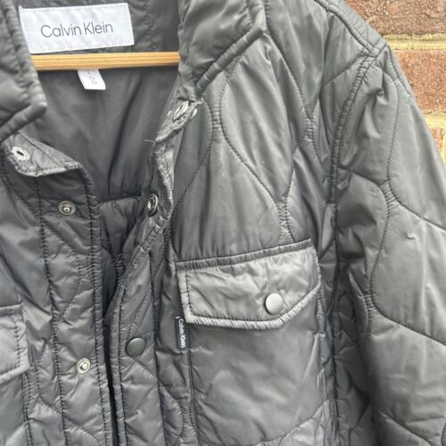 Calvin Klein Puffer Jacket Coat Men's Black Size L Polyfill - CK Excellent Shape - Picture 2 of 4
