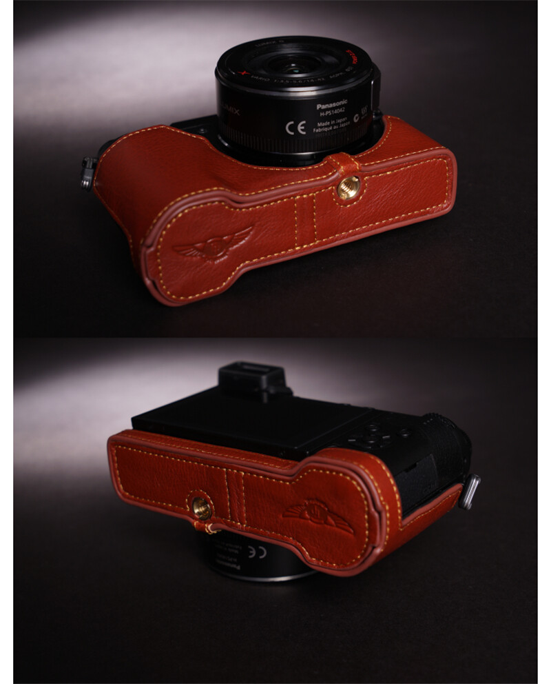 TP Leather Half Case For Panasonic Lumix GX85 GX80 GX7II Camera
