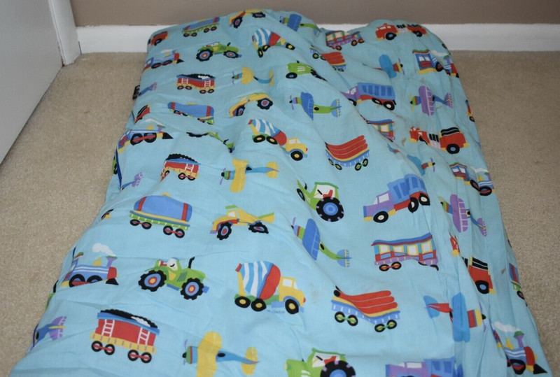 Children's sleeping bag, vehicles, 61"x24", GOOD condition