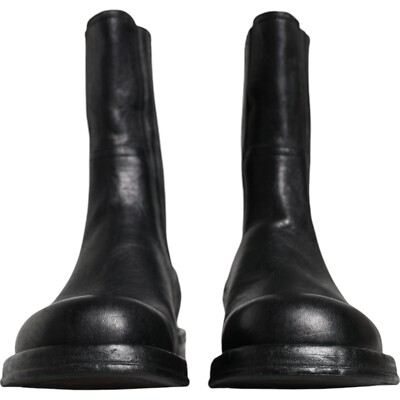 DOLCE & GABBANA Shoes Black Horse Leather Mid Calf Boots Men  display picture 1
