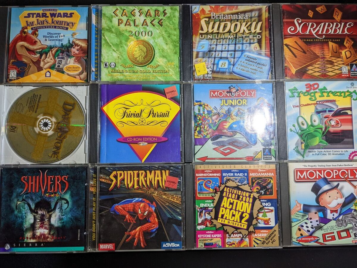 LOT OF 8 Vintage 1990-2000s PC CD-ROM Games, Music, and others USED  74299403101