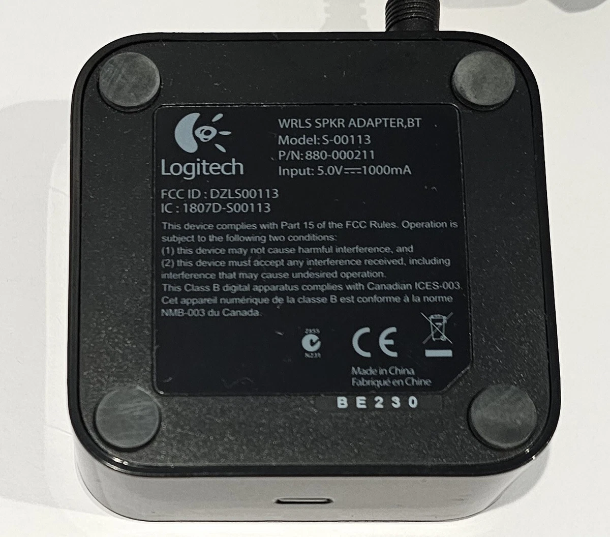 Logitech S-00113 Bluetooth Wireless Speaker Adapter