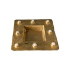 Rare Vintage Édouard Rambaud Gold Tone Metal/Pearl Trinket Jewellery Dish 4"x4"
