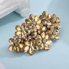Aimimier Flower Crystal Hair Barrettes Decorative Rhinestone Spring Clips Gem...