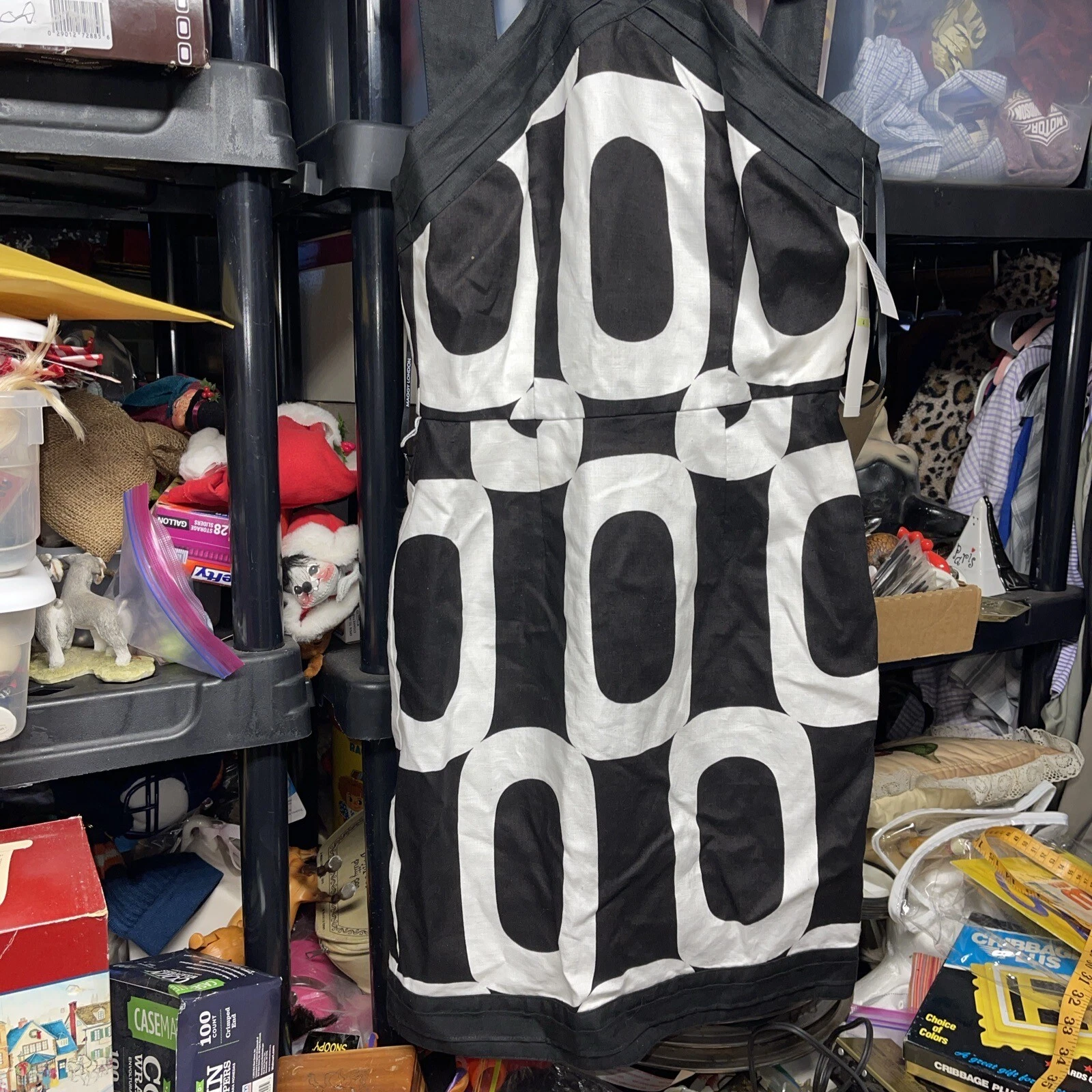 OFF WHITE Abito donna Maggy London taglia 4 nero bianco sporco