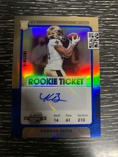 2021 Contenders Optic Kawaan Baker Blue Prizm Rookie Ticket Auto RC #'d /99 3B