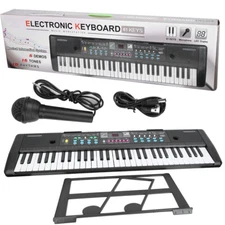 61Key Electric Piano w/Mic Digital Music Electronic Keyboard Kids Gift Portable