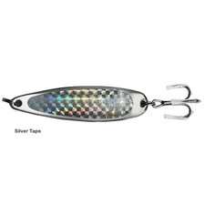 Fish WOW! 3oz Silver Spoon jigs Treble Hook Holographic Laser trolling baits New