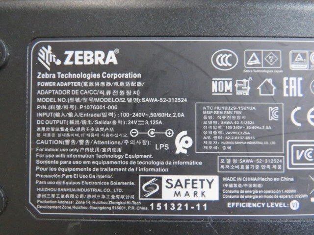 Zebra original Power supply ZD410 ZD420 ZD500,ZD620, ZD421, ZD621 printer - Image 2 of 2