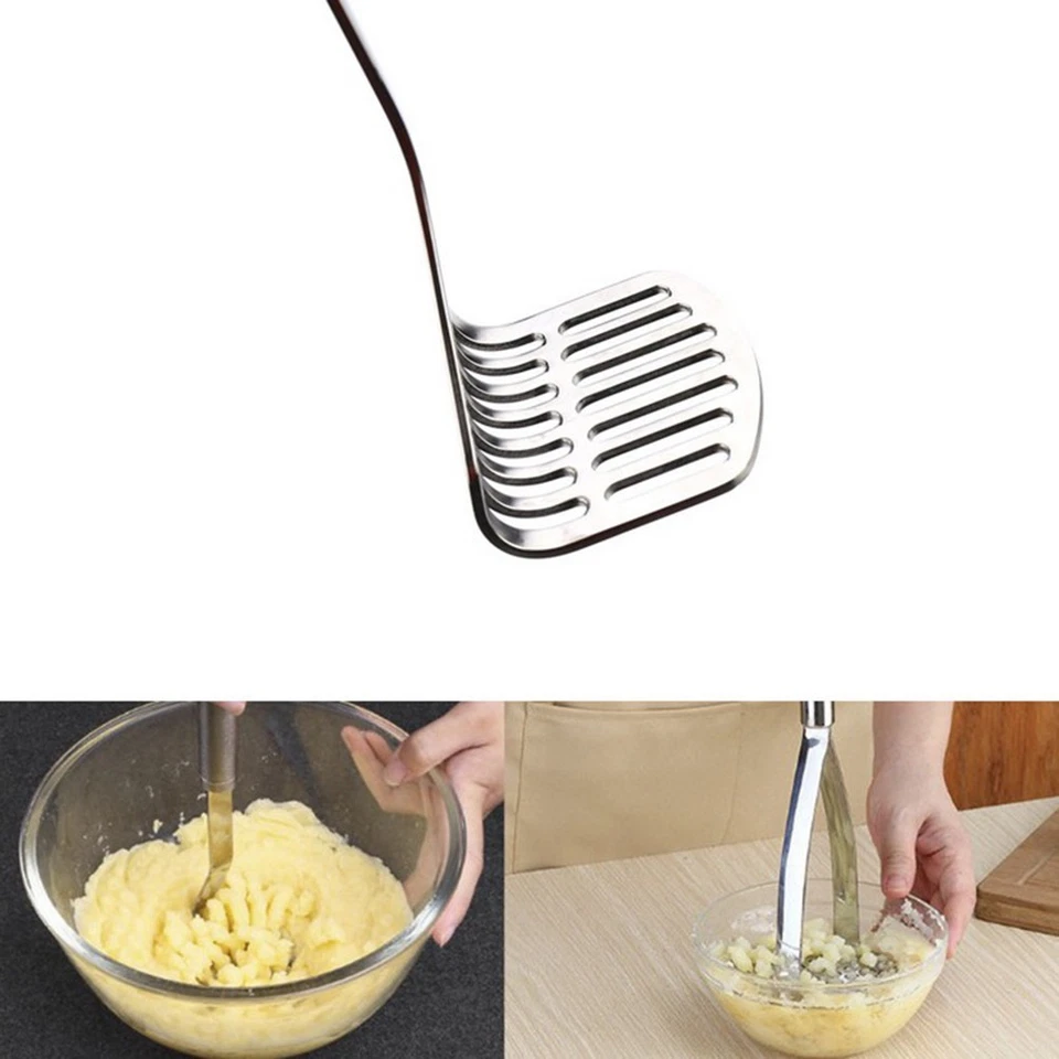  Trituradora manual de mano prensa de patatas de acero inoxidable para espesar 1 pieza Foto 4 de 4