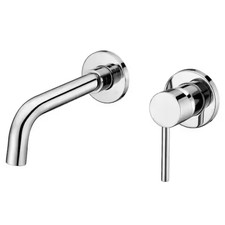 Sumerain Modern Single Handle Wall Mounted Bathroom Faucet in Chrome
