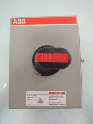 ABB EOT63U3M3-P Enclosed Non-Fused Disconnect Switch 3P 80A 600V TYPE 3R