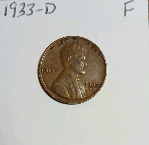 1933 D Lincoln Wheat Cent Fine Denver Mint