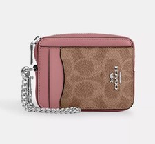 Coach Signature  DUSTY PINK Leather Credit Card I.D. Case Wallet CW883 NWT