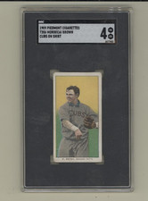 1909 T206 Mordecai Brown Cubs on Shirt Chicago HOF Piedmont SGC 4 no creases
