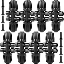 1/2 to 1/4 Drip Irrigation Fittings 6Way Barbed Tee Connectors  Plugs,