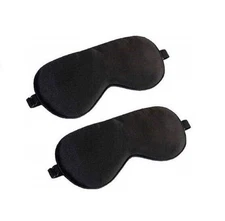 Mulberry Silk Eye Mask Super Smooth Sleep Mask and Blind Fold Black Pack of 2 CA