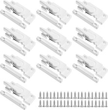 10-Pack Universal Window Sash Locks, White Iron Cam Action Latches for Double