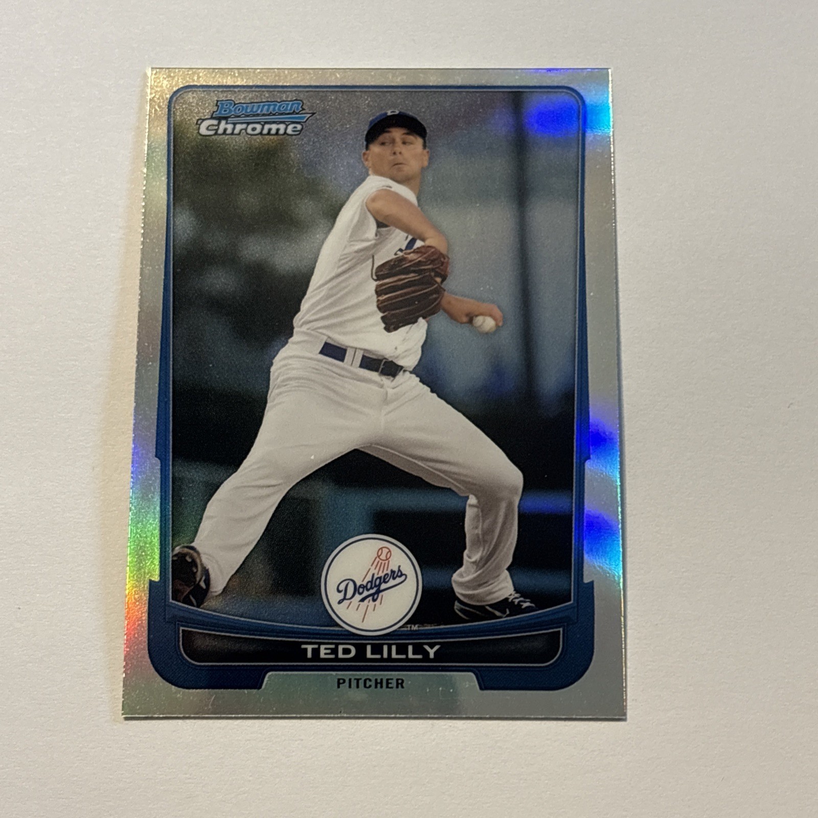 Ted Lilly 2012 Bowman Chrome Refractor Parallel Card #186 Los Angeles Dodgers