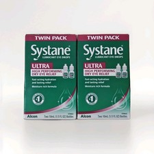 2 SYSTANE ULTRA Lubricant Eye Drops, Twin Pack, 10-mL Each EXP March 2028