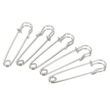 Safety Pins 2.76 Inch Large Metal Sewing Pins Silver Tone 20Pcs