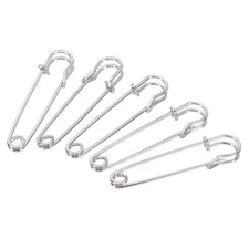 Safety Pins 2.76 Inch Large Metal Sewing Pins Silver Tone 20Pcs