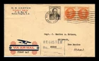 Dr Jim Stamps Canal Zone Scott 108 & 111 First Day Cover Registered Air Mail