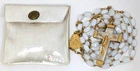 VTG Milk Glass Beads Our Lady of Lourdes Mary Catholic Religious Rosary France