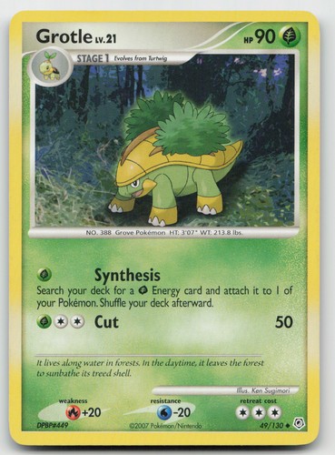 Pokemon TCG Grotle Uncommon Diamond and Pearl 49/130 LP