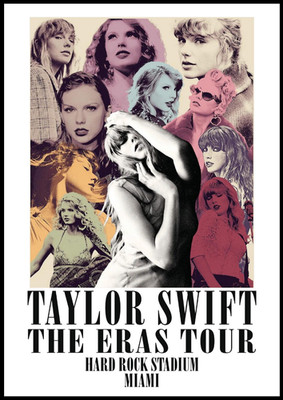 TAYLOR SWIFT Eras Stadium Tour 18,19 & 20 October 2024 Miami Poster DIN A1