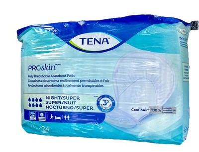 TENA ProSkin Night Super Absorbent Pads, Heavy Absorbency, Unisex, 24ct