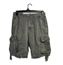 Vintage American Eagle Cargo Shorts Men s 32 Gray Stone Wash Grunge 11 Inseam