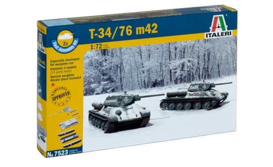 Italeri 7523 - 1/72 T-34/76 M42 (Includes 2 models) - New