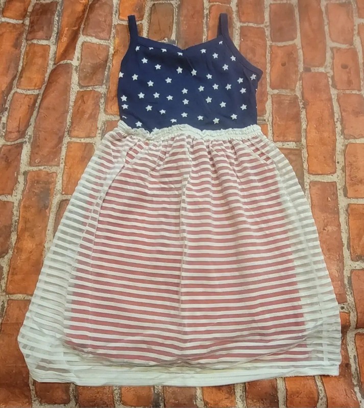 Circo Girls 4th of July dress sz 4 5 4/5 guc Stars Stripes